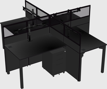 Quad office cubicles