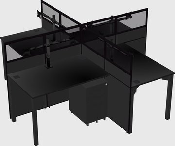 Quad office cubicles