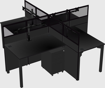 Quad office cubicles