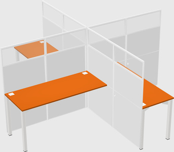 Quad office cubicles