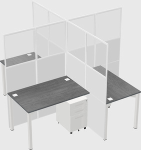 Quad office cubicles