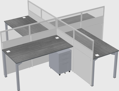 Quad office cubicles