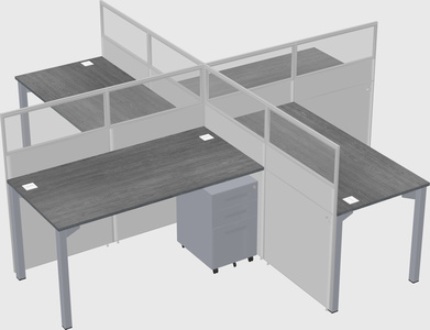 Quad office cubicles