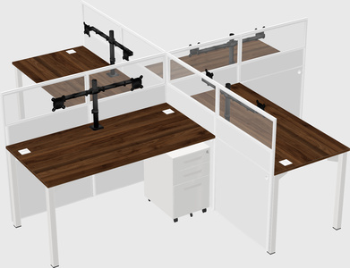 Quad office cubicles