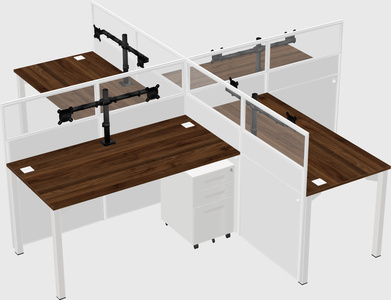 Quad office cubicles
