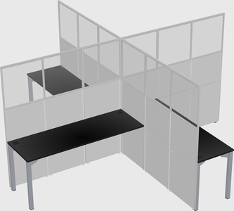 Quad office cubicles