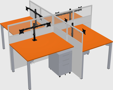Quad office cubicles