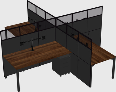 Quad office cubicles