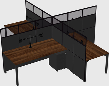 Quad office cubicles