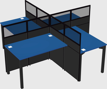 Quad office cubicles