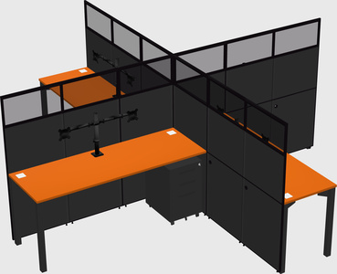 Quad office cubicles