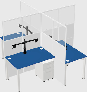 Quad office cubicles
