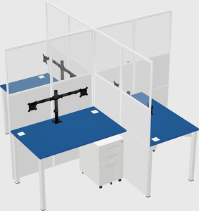 Quad office cubicles