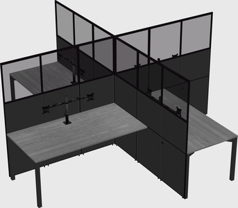 Quad office cubicles