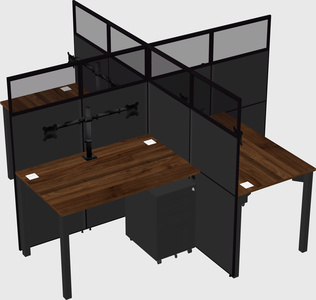 Quad office cubicles