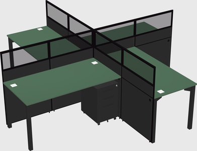 Quad office cubicles