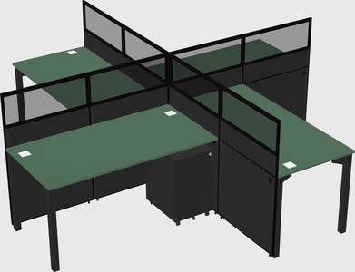 Quad office cubicles