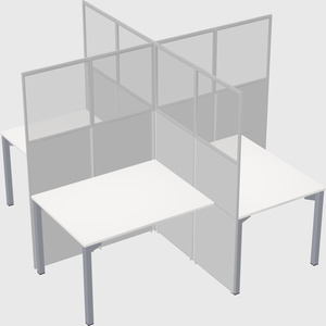 Bureaux à quatre cabines