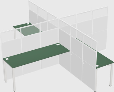 Quad office cubicles