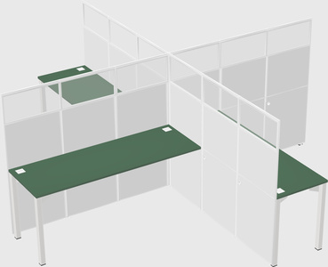 Quad office cubicles