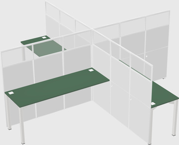 Quad office cubicles
