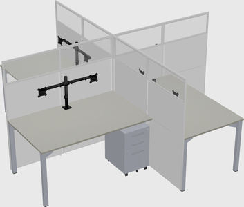 Quad office cubicles