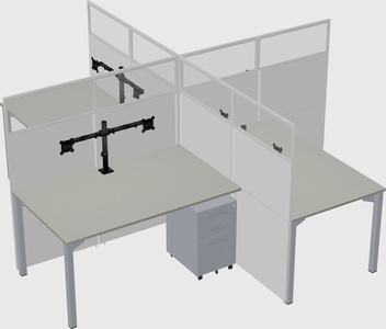 Quad office cubicles