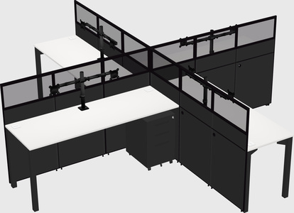 Quad office cubicles