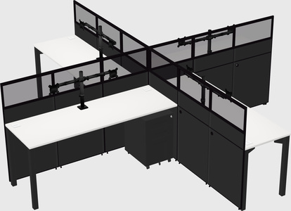 Quad office cubicles