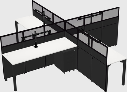 Quad office cubicles