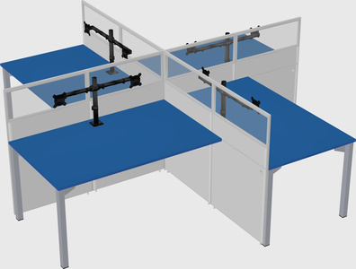 Quad office cubicles