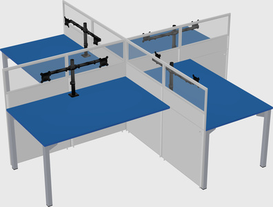 Quad office cubicles