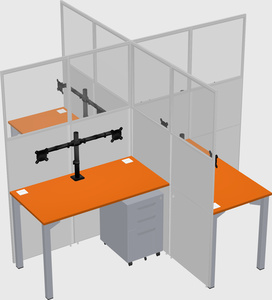 Quad office cubicles