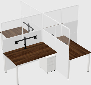 Quad office cubicles