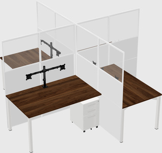 Quad office cubicles