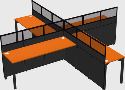 Quad office cubicles