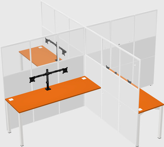 Quad office cubicles
