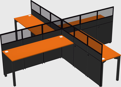 Quad office cubicles