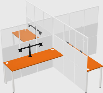 Quad office cubicles