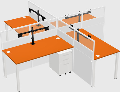 Quad office cubicles
