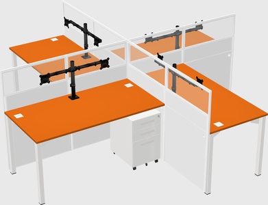 Quad office cubicles