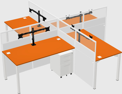 Quad office cubicles