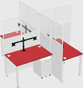 Quad office cubicles
