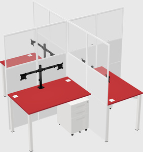 Quad office cubicles