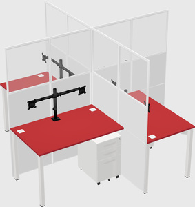 Quad office cubicles