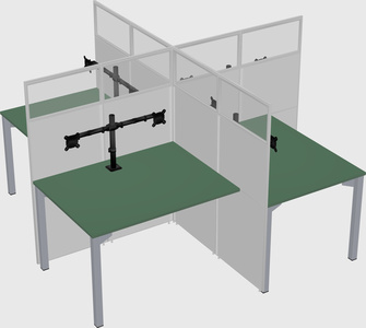 Quad office cubicles