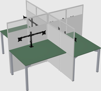 Quad office cubicles