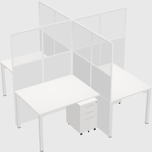 Quad office cubicles