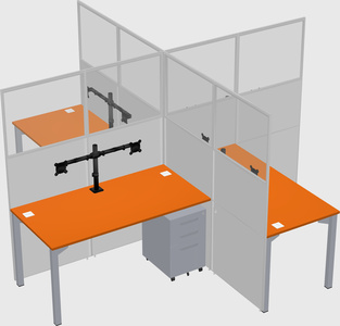 Quad office cubicles