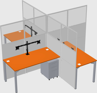 Quad office cubicles